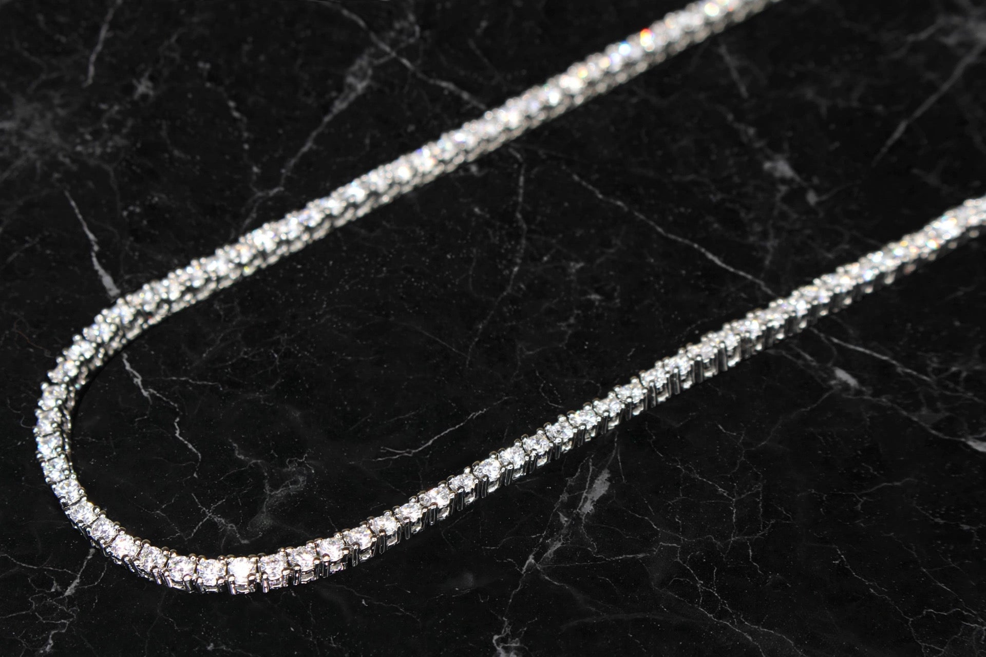 2mm Tennis Chain 10.6ct Lab Sim VVS1 Diamond Necklace