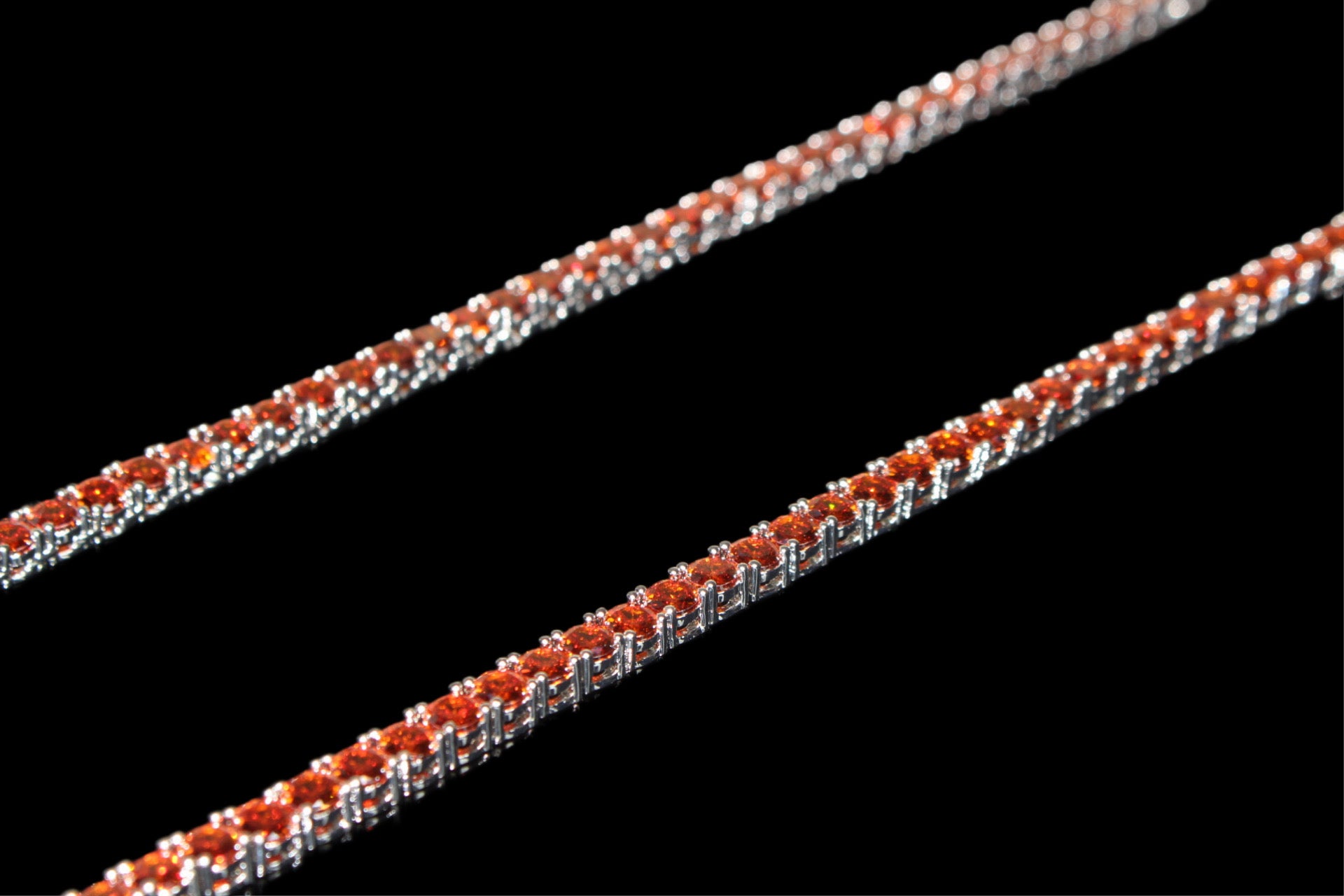 4mm Tennis Chain 70ct Lab Sim VVS1 Diamond Necklace - RUBY RED