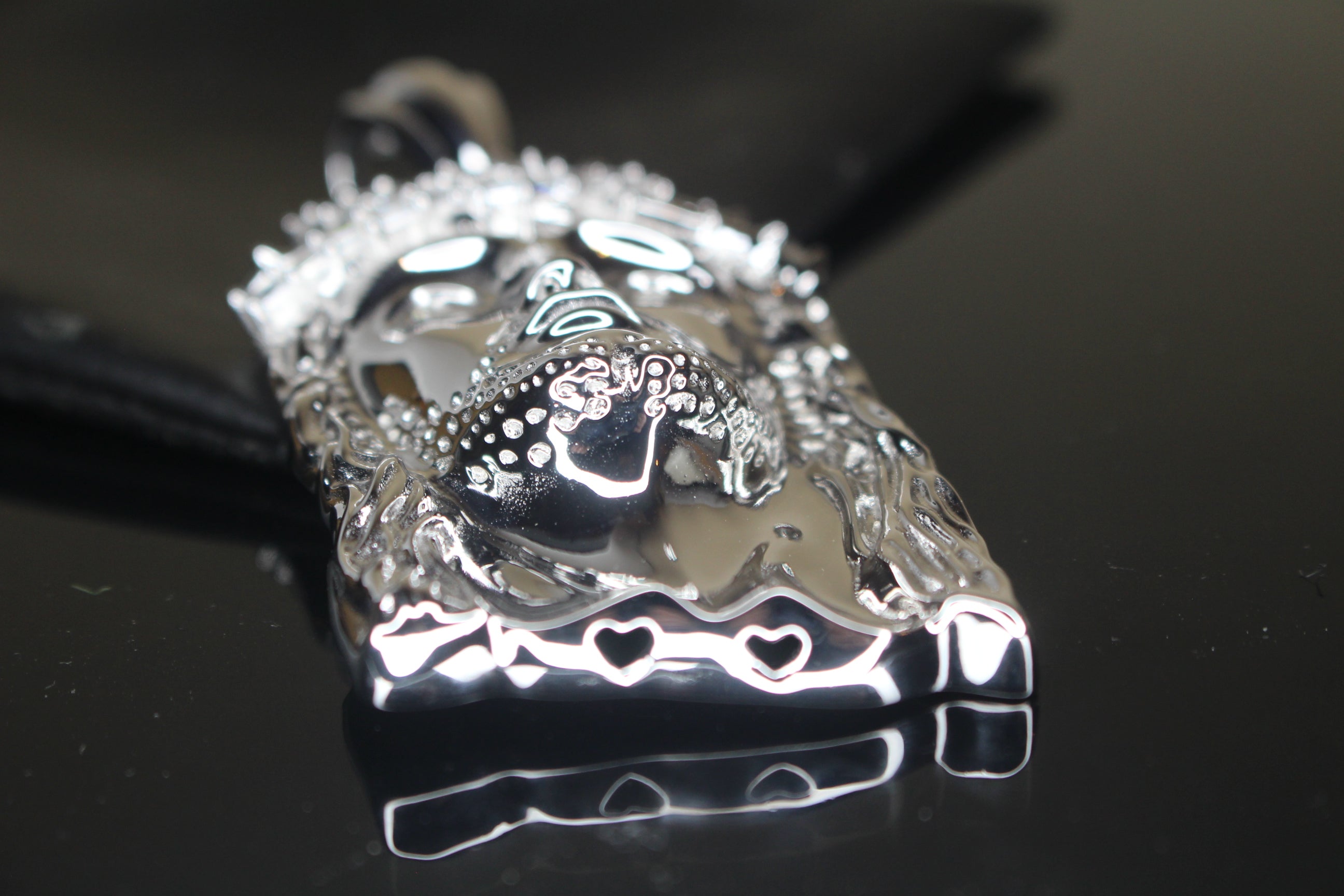 925 Sterling Silver XL JESUS Pendant 2.2ct BAGUETTE Lab Sim VVS Diamonds