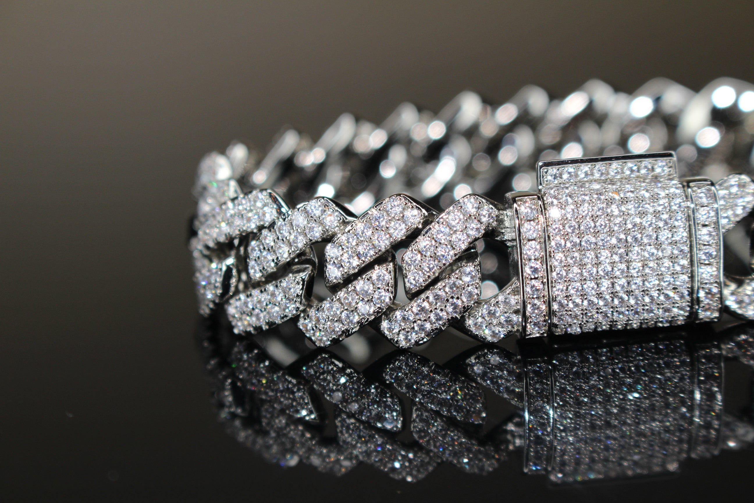 14mm Cuban Miami Prong 18.2ctw Lab Sim VVS1 Diamonds Bracelet