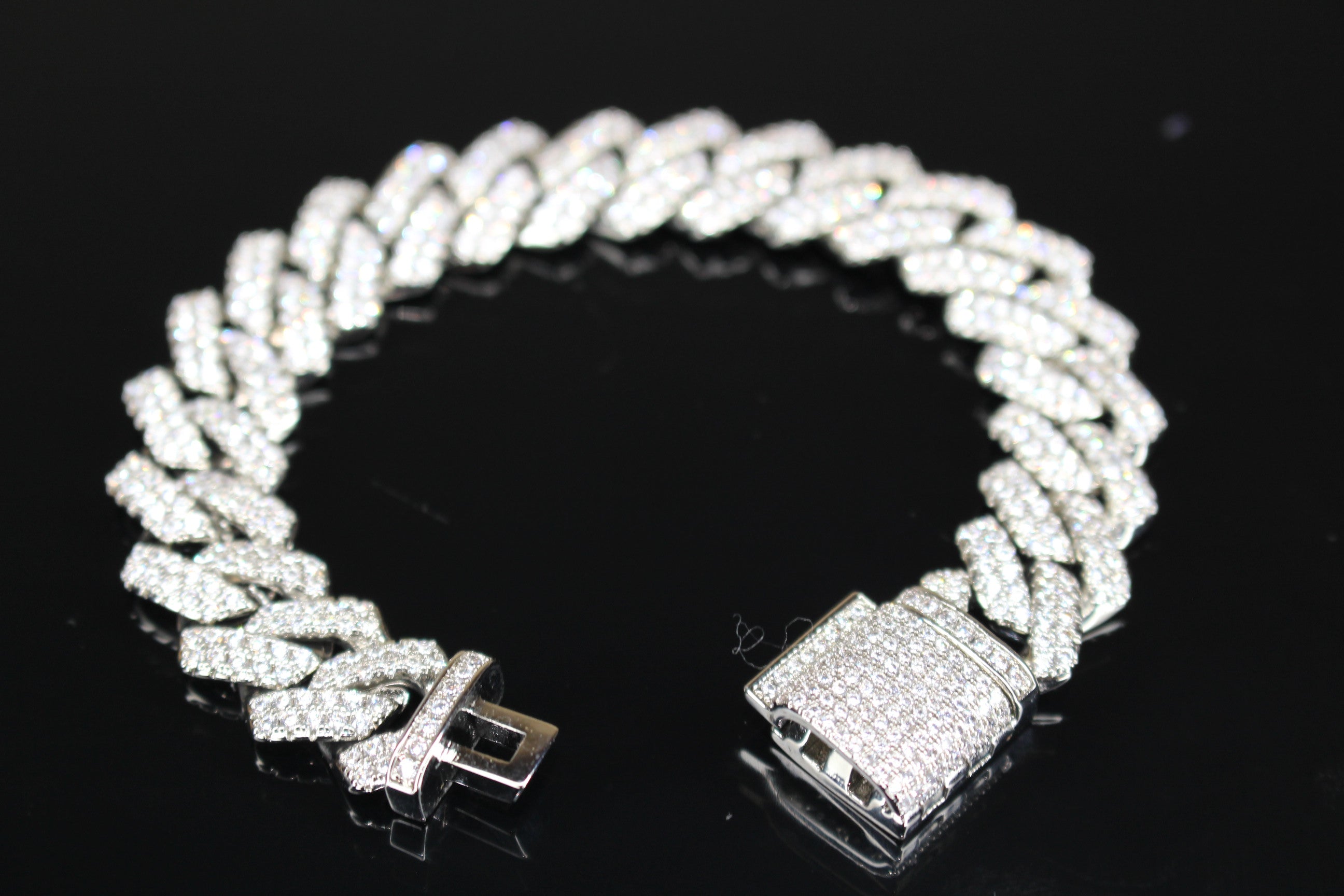14mm Cuban Miami Prong 18.2ctw Lab Sim VVS1 Diamonds Bracelet