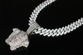 XXL MEDUSA Pendant 14mm Cuban Miami 86.7ct Lab Sim VVS1 Diamond Necklace SET