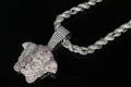 XXL MEDUSA Pendant 8mm ROPE 76.7ct Lab Sim VVS1 Diamond Necklace SET