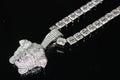 XXL MEDUSA Pendant 12mm TENNIS BAGUETTE 126.7ct Lab Sim VVS1 Diamond Necklace SET
