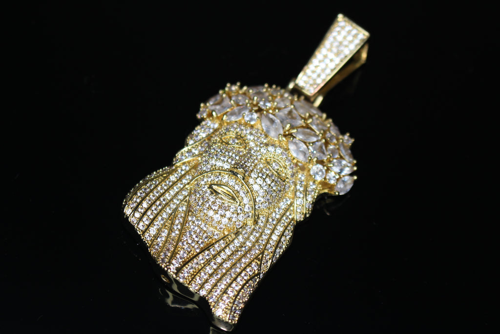 Large JESUS Pendant 9.5ct BAGUETTE Lab Sim VVS Diamond