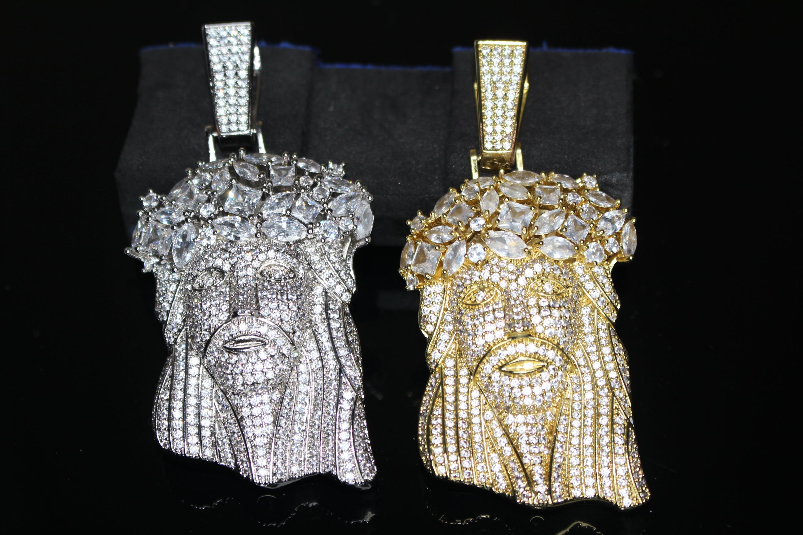 Large JESUS Pendant 9.5ct BAGUETTE Lab Sim VVS Diamond