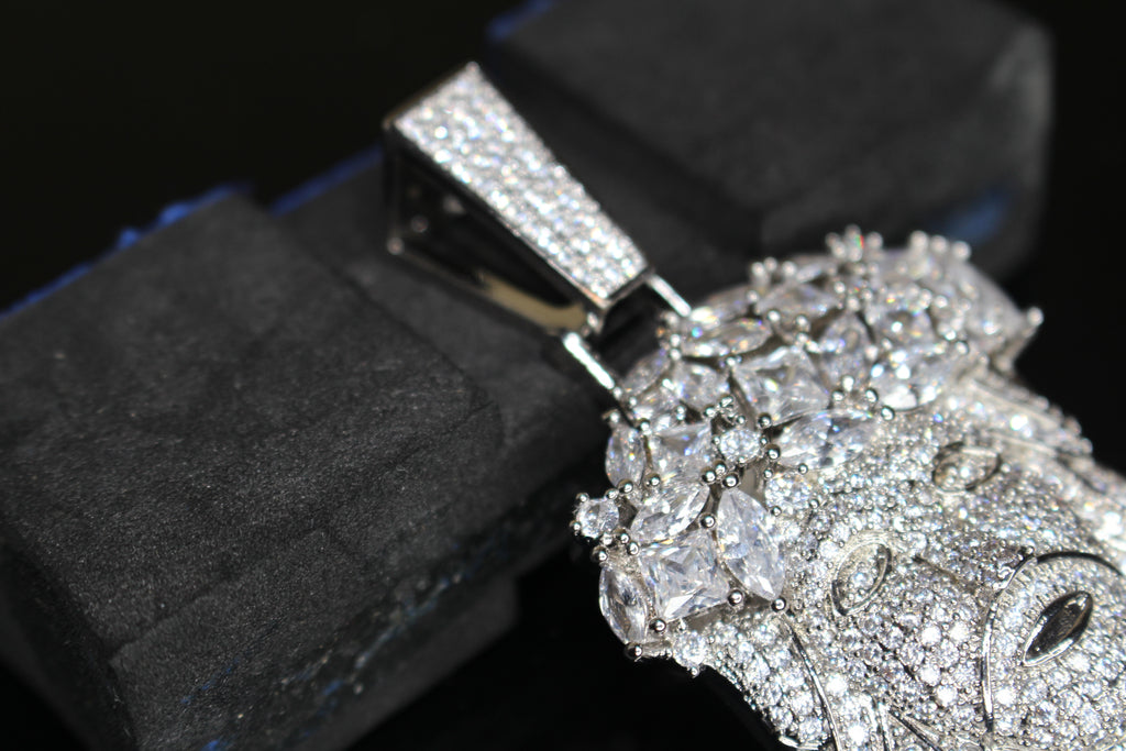 Large Jesus Pendant 79.8ct Lab Sim VVS1 Diamond Tennis Chain