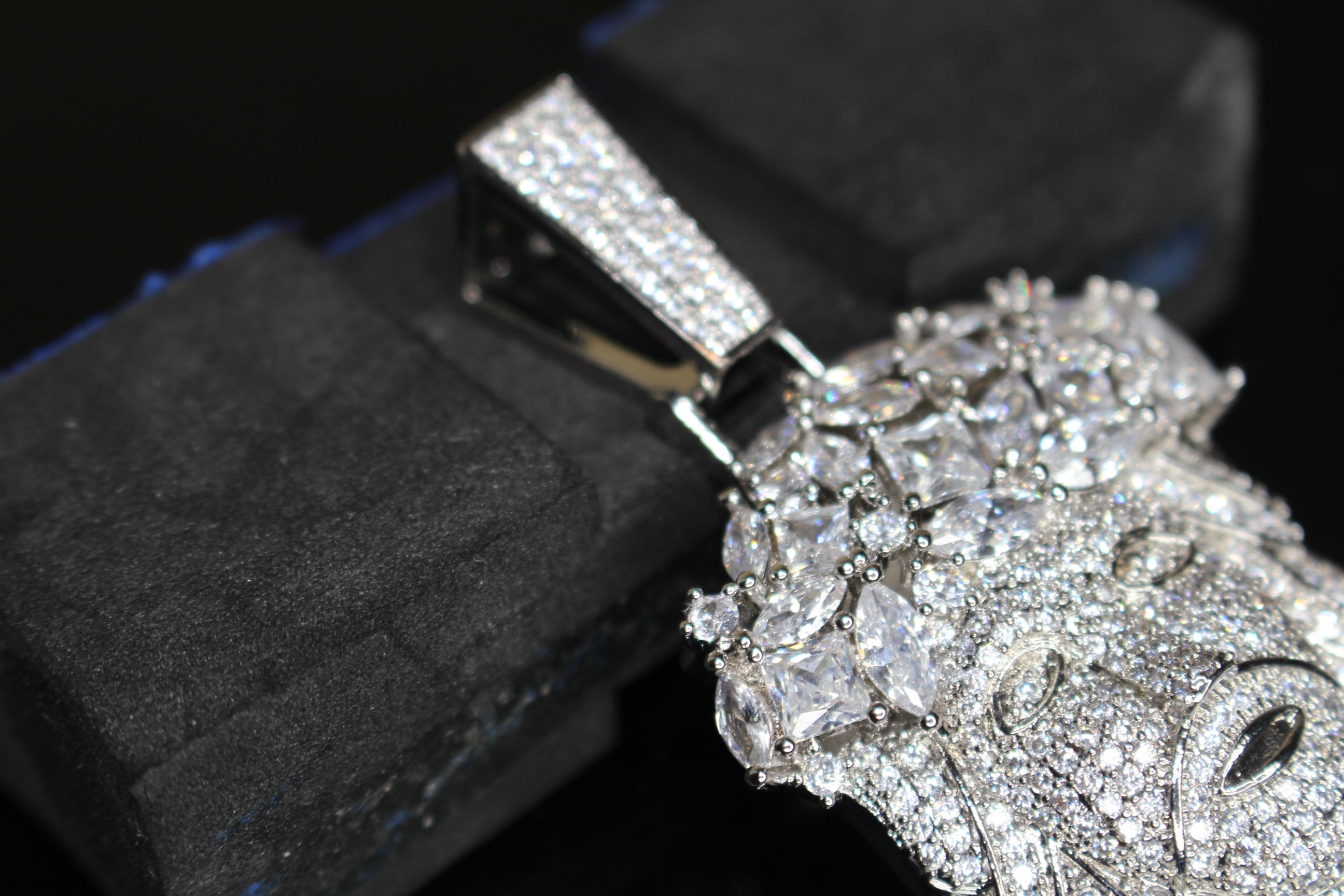 Large Jesus Pendant 79.8ct Lab Sim VVS1 Diamond Tennis Chain