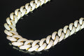 20mm Cuban Miami 82.6ctw Lab Sim VVS1 Diamond Necklace GOLD
