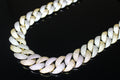 24mm Cuban Miami 186ct Lab Sim VVS1 Diamond Necklace - 2Tone Gold
