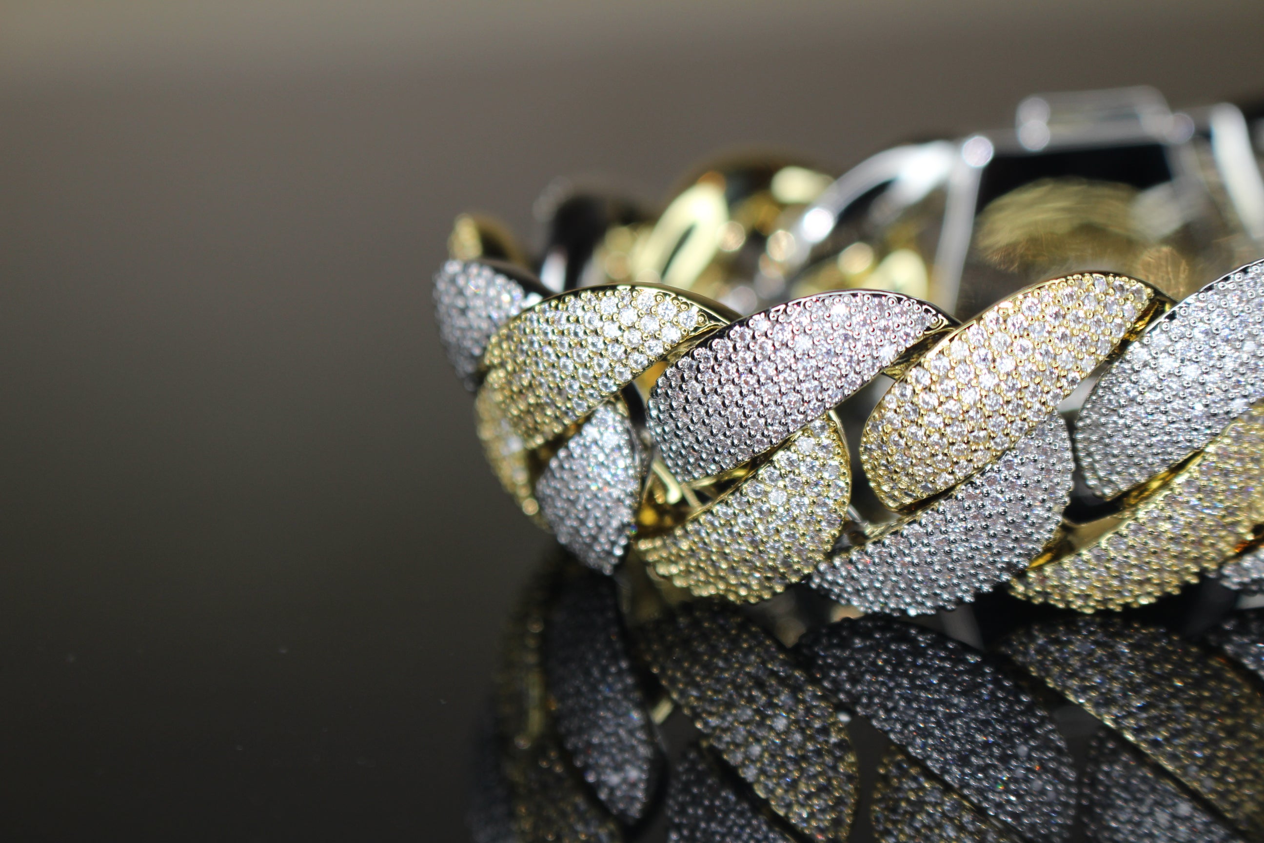 24mm XXL Cuban Miami 68.2ctw Lab Sim VVS1 Diamonds Bracelet - 2Tone Gold
