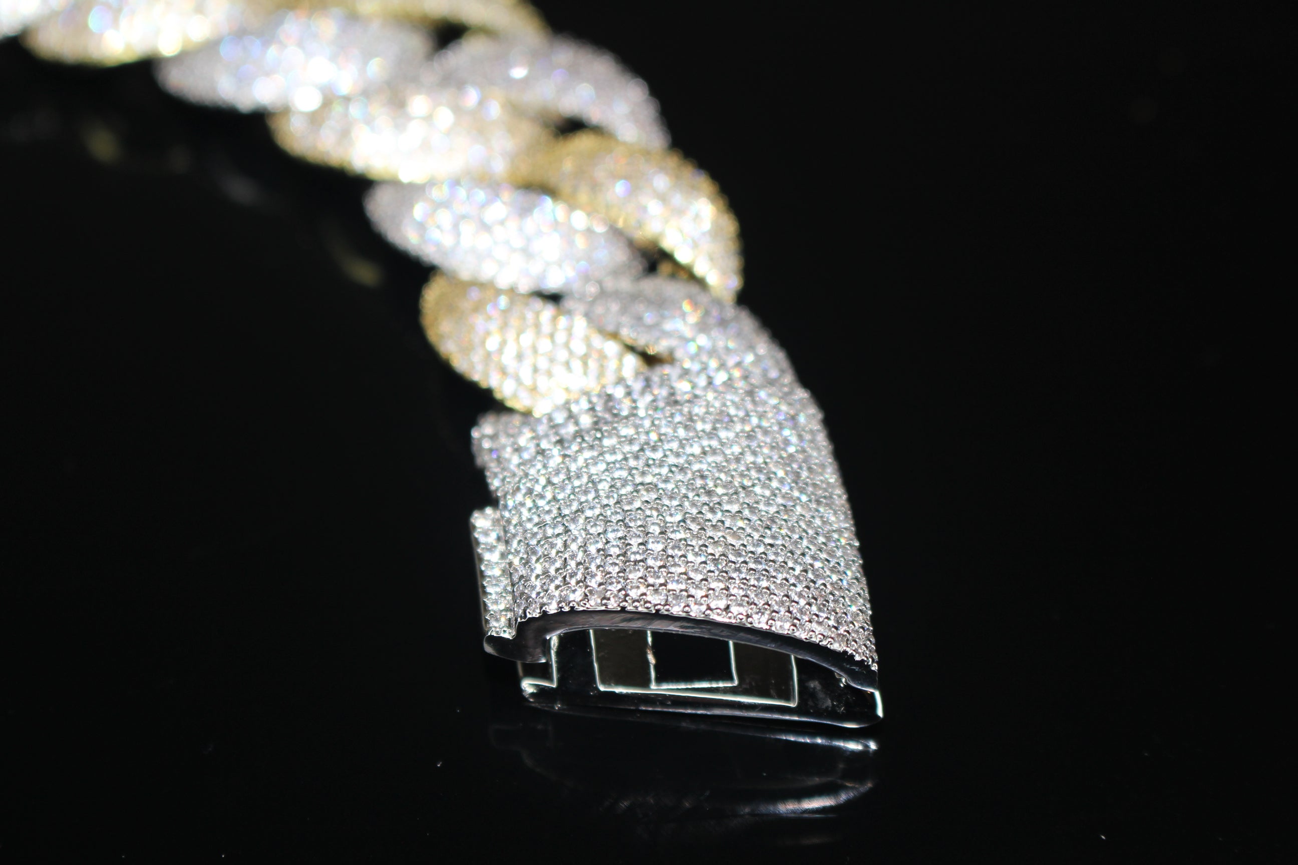 24mm XXL Cuban Miami 68.2ctw Lab Sim VVS1 Diamonds Bracelet - 2Tone Gold