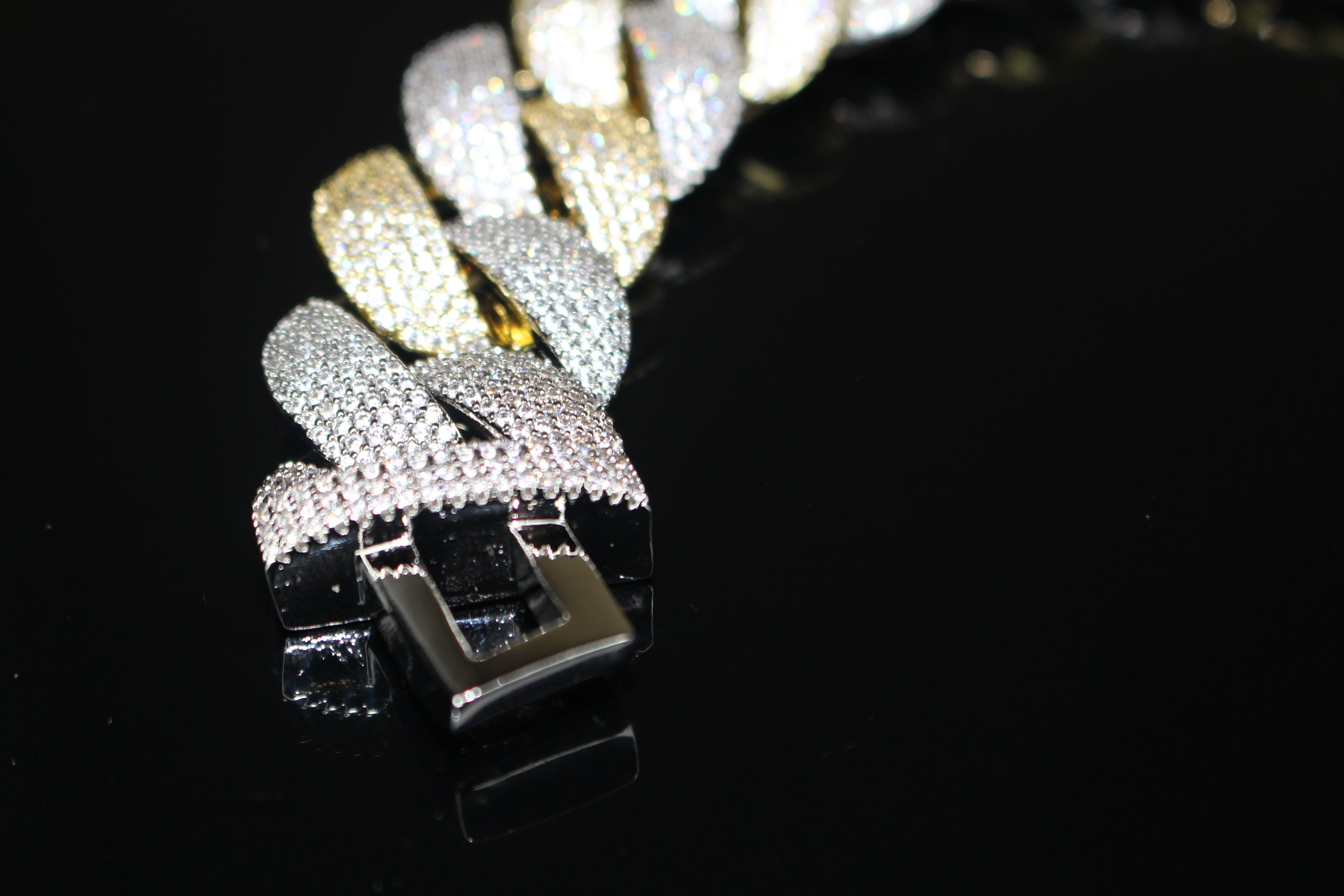 24mm XXL Cuban Miami 68.2ctw Lab Sim VVS1 Diamonds Bracelet - 2Tone Gold