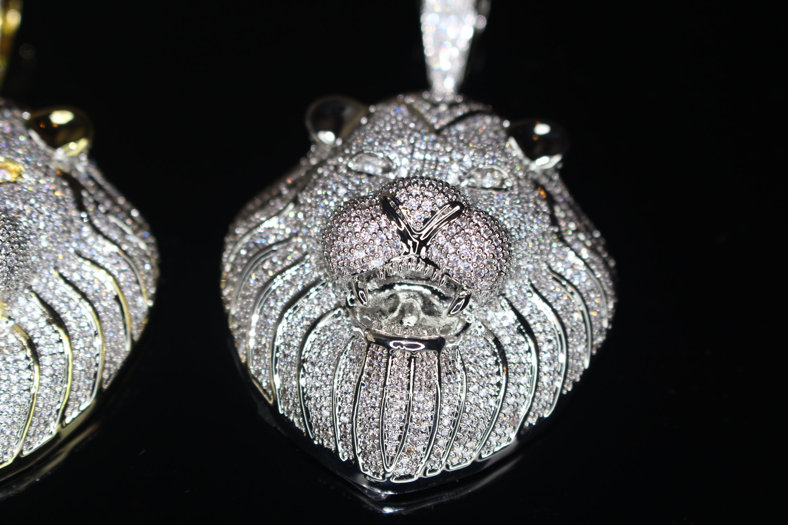 XL LION HEAD MASSIVE Pendant 12.5ct Lab Sim VVS1 Diamonds