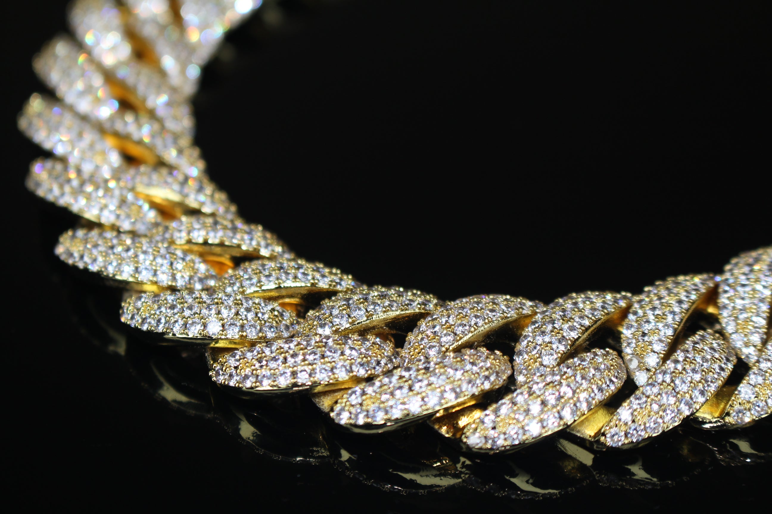 22mm Cuban Miami 156.2ctw Lab Sim Diamonds VVS1 Necklace - GOLD