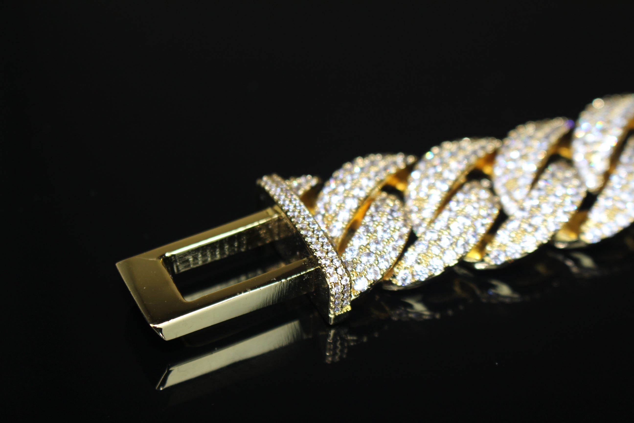 22mm Cuban Miami 156.2ctw Lab Sim Diamonds VVS1 Necklace - GOLD