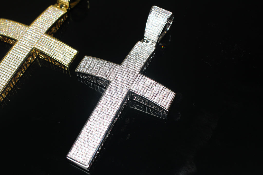 XL CROSS MASSIVE Pendant 12.6ct Lab Sim VVS1 Diamonds