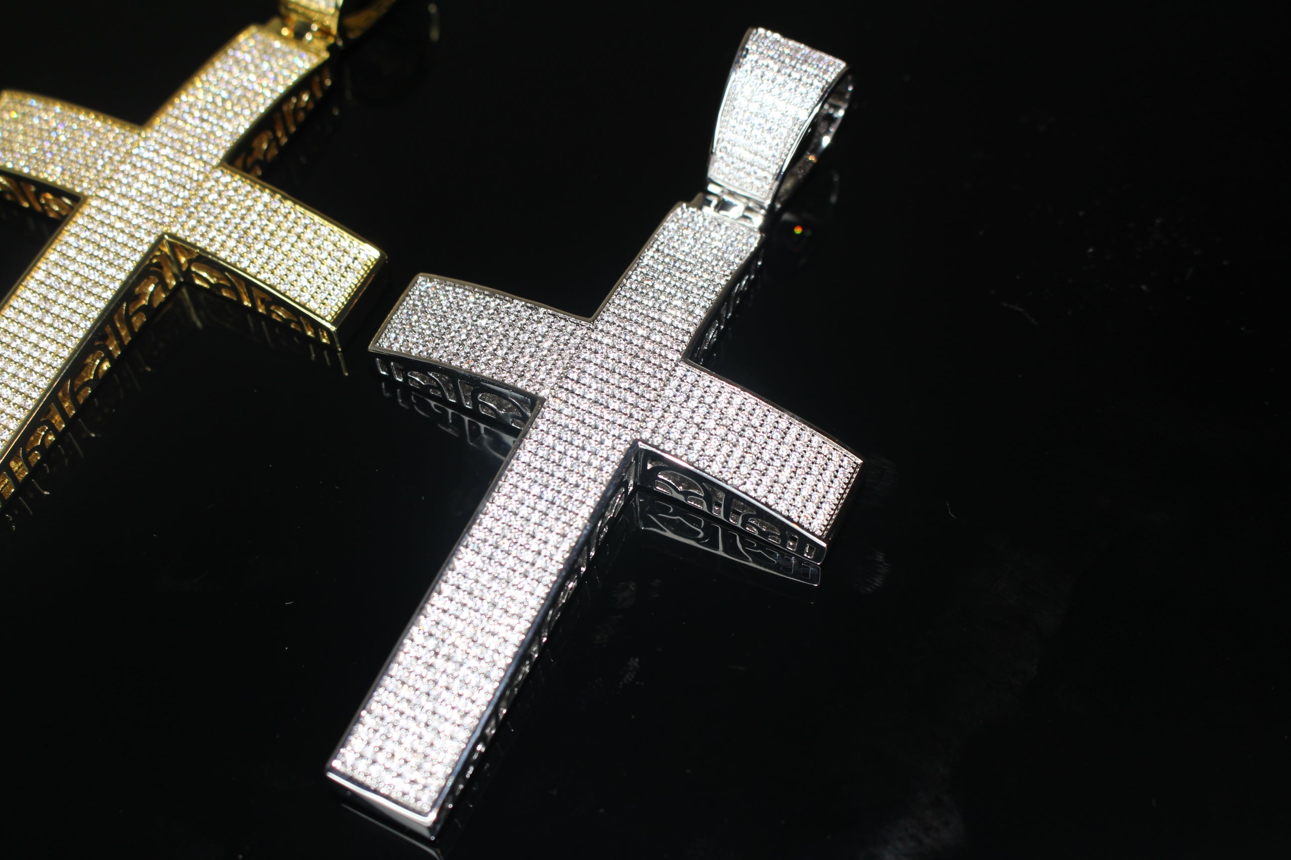 XL CROSS MASSIVE Pendant 12.6ct Lab Sim VVS1 Diamonds