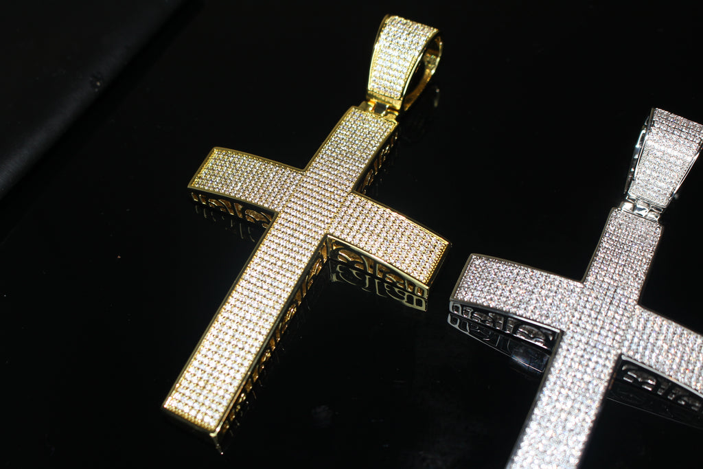 XL CROSS MASSIVE Pendant 12.6ct Lab Sim VVS1 Diamonds