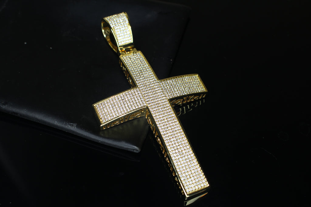 XL CROSS MASSIVE Pendant 12.6ct Lab Sim VVS1 Diamonds