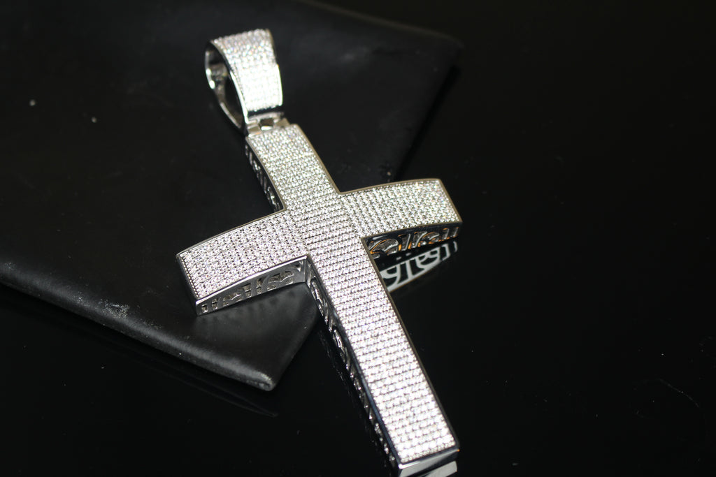 XL CROSS MASSIVE Pendant 12.6ct Lab Sim VVS1 Diamonds