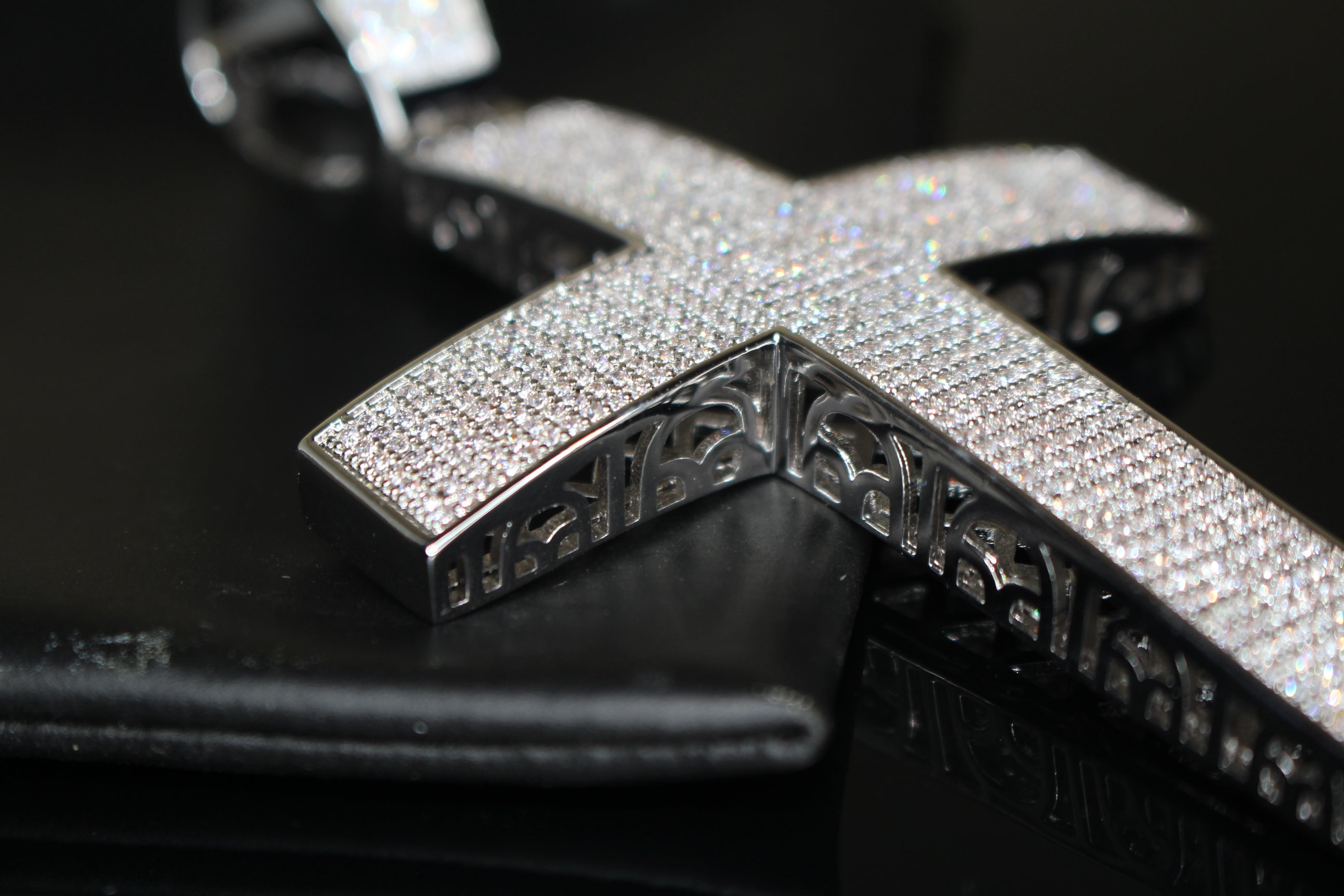 XL CROSS MASSIVE Pendant 12.6ct Lab Sim VVS1 Diamonds