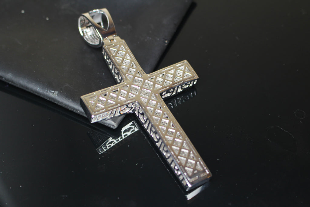XL CROSS MASSIVE Pendant 12.6ct Lab Sim VVS1 Diamonds