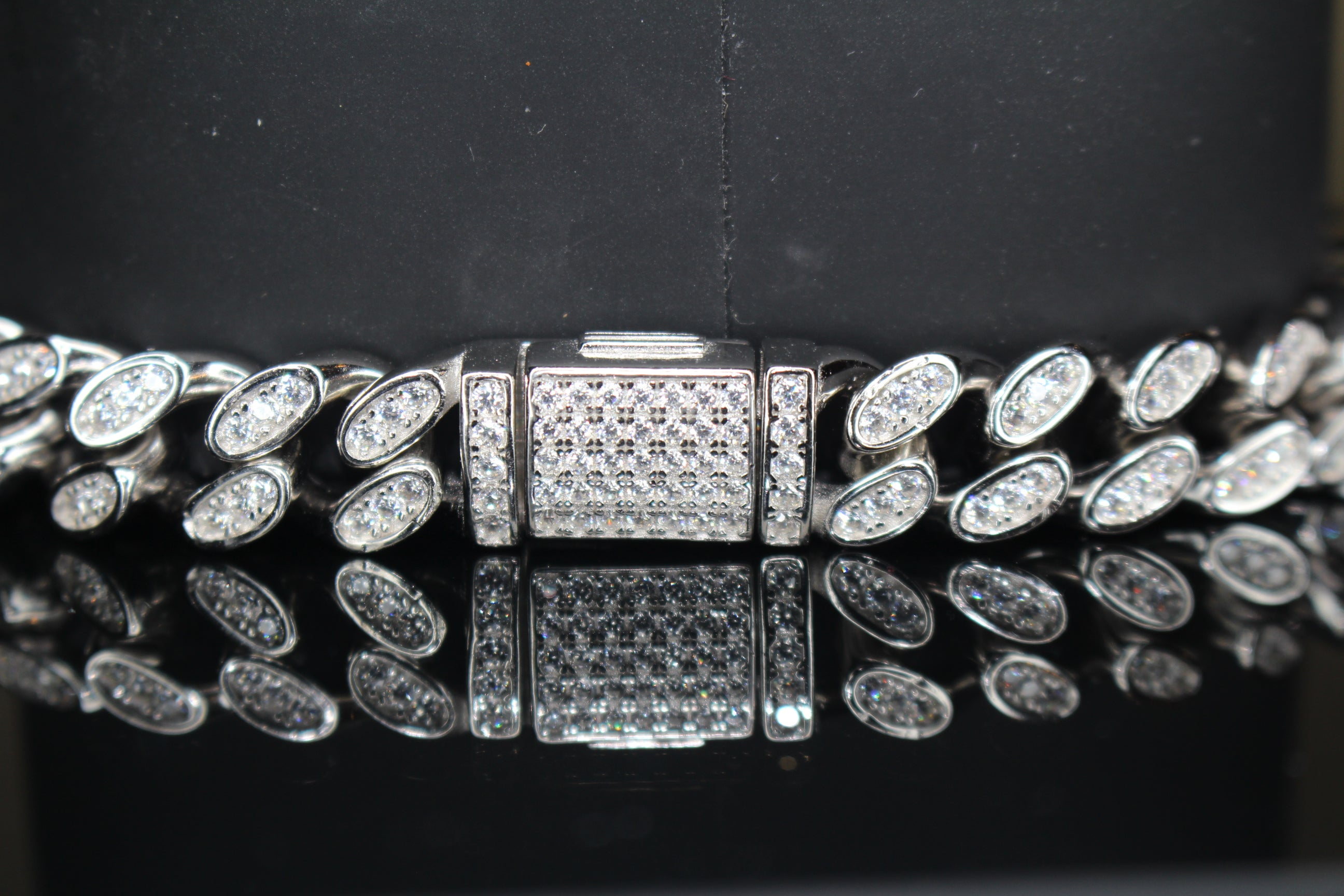10mm Cuban Miami 925 Sterling Silver Bracelet 12ct Lab Sim VVS1 Diamond