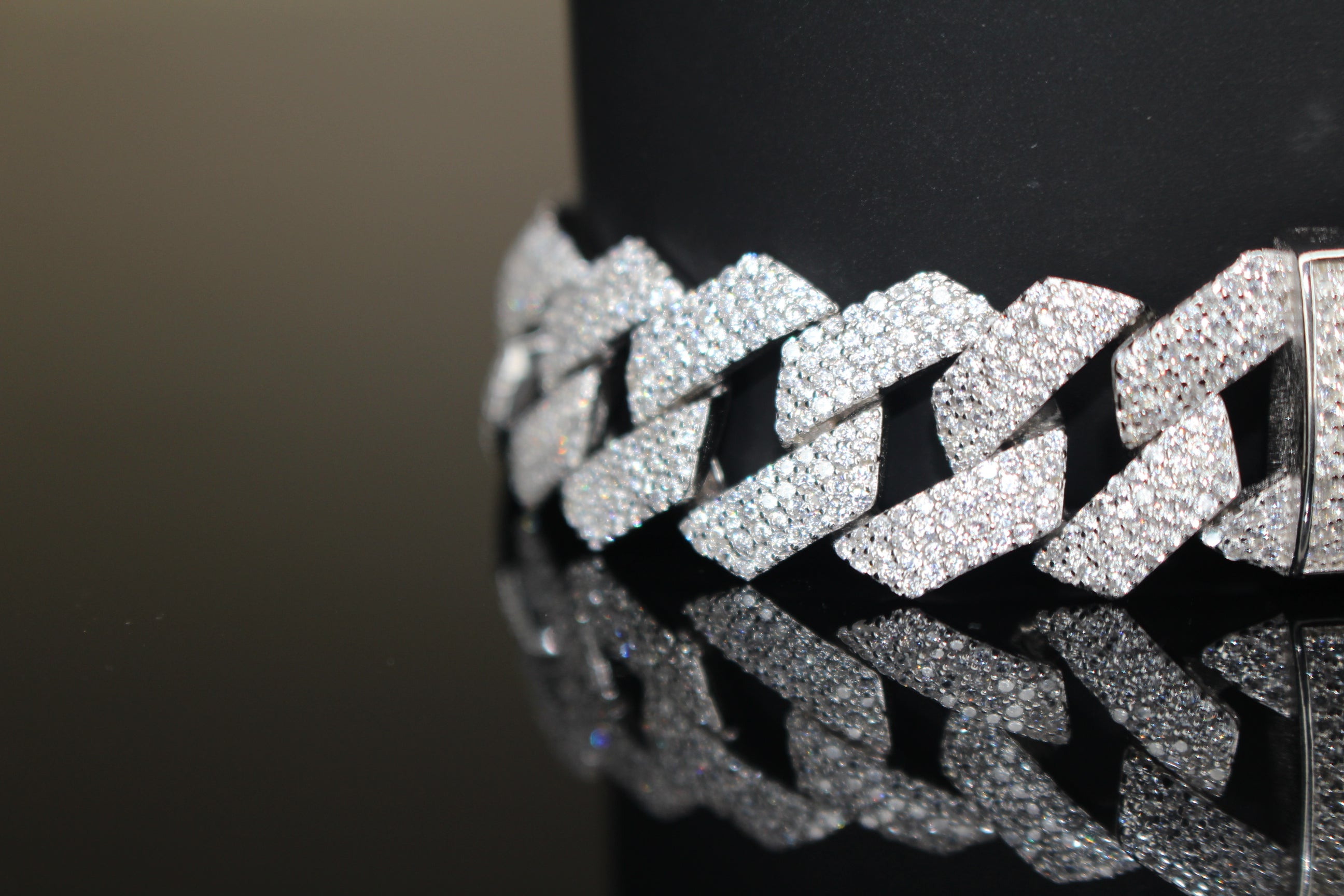 14mm Cuban Miami Prong 925 Sterling Silver Bracelet 15.6ct Lab Sim VVS1 Diamond
