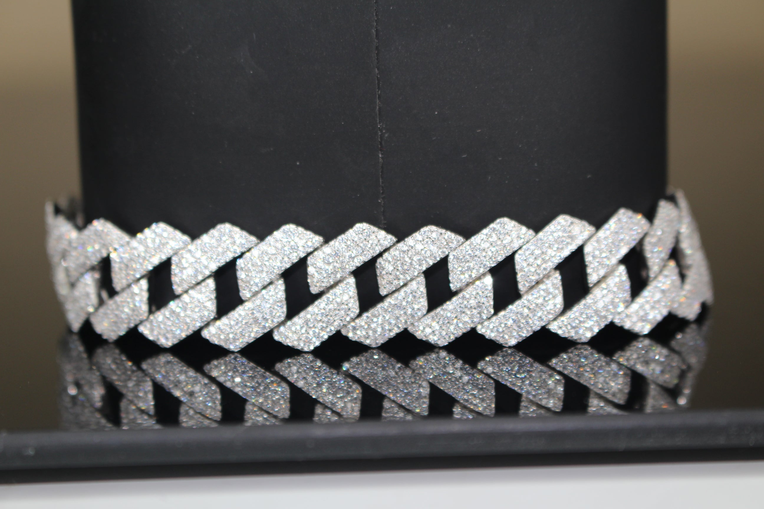 14mm Cuban Miami Prong 925 Sterling Silver Bracelet 15.6ct Lab Sim VVS1 Diamond
