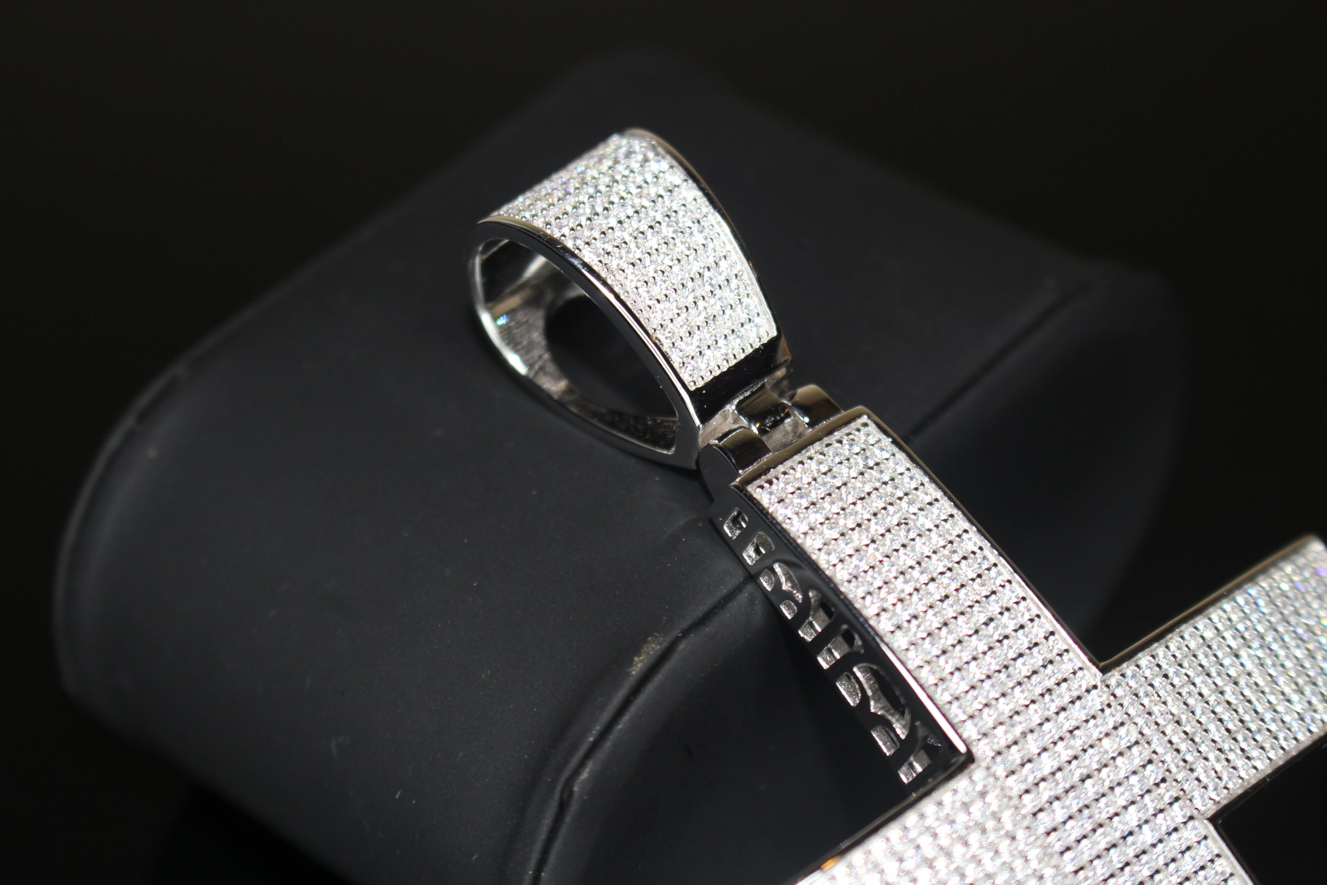 XL CROSS MASSIVE Pendant 12.6ct Lab Sim VVS1 Diamonds - 925 STERLING SILVER