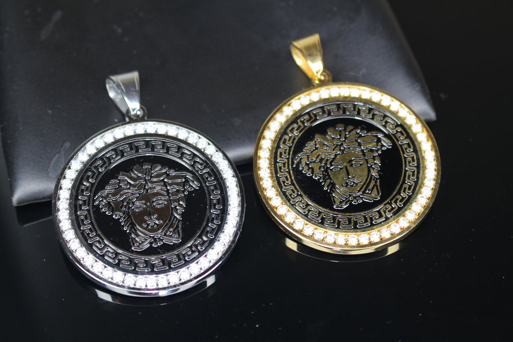 MEDUSA MEDALLION Pendant 5.2ct VVS1 Lab Sim Diamonds