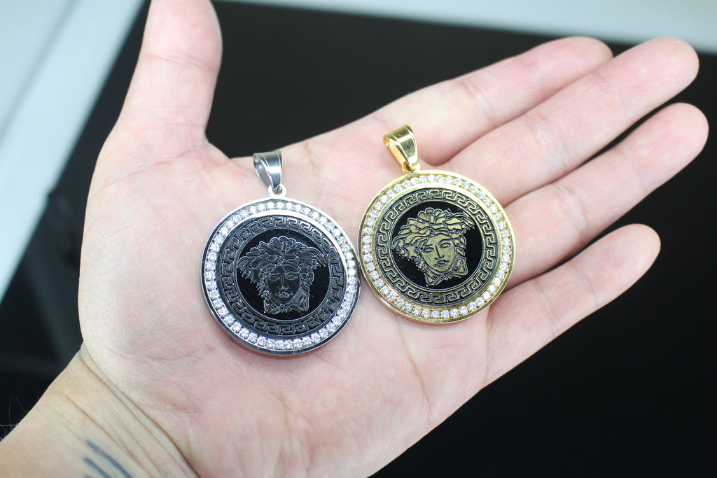 MEDUSA MEDALLION Pendant 5.2ct VVS1 Lab Sim Diamonds