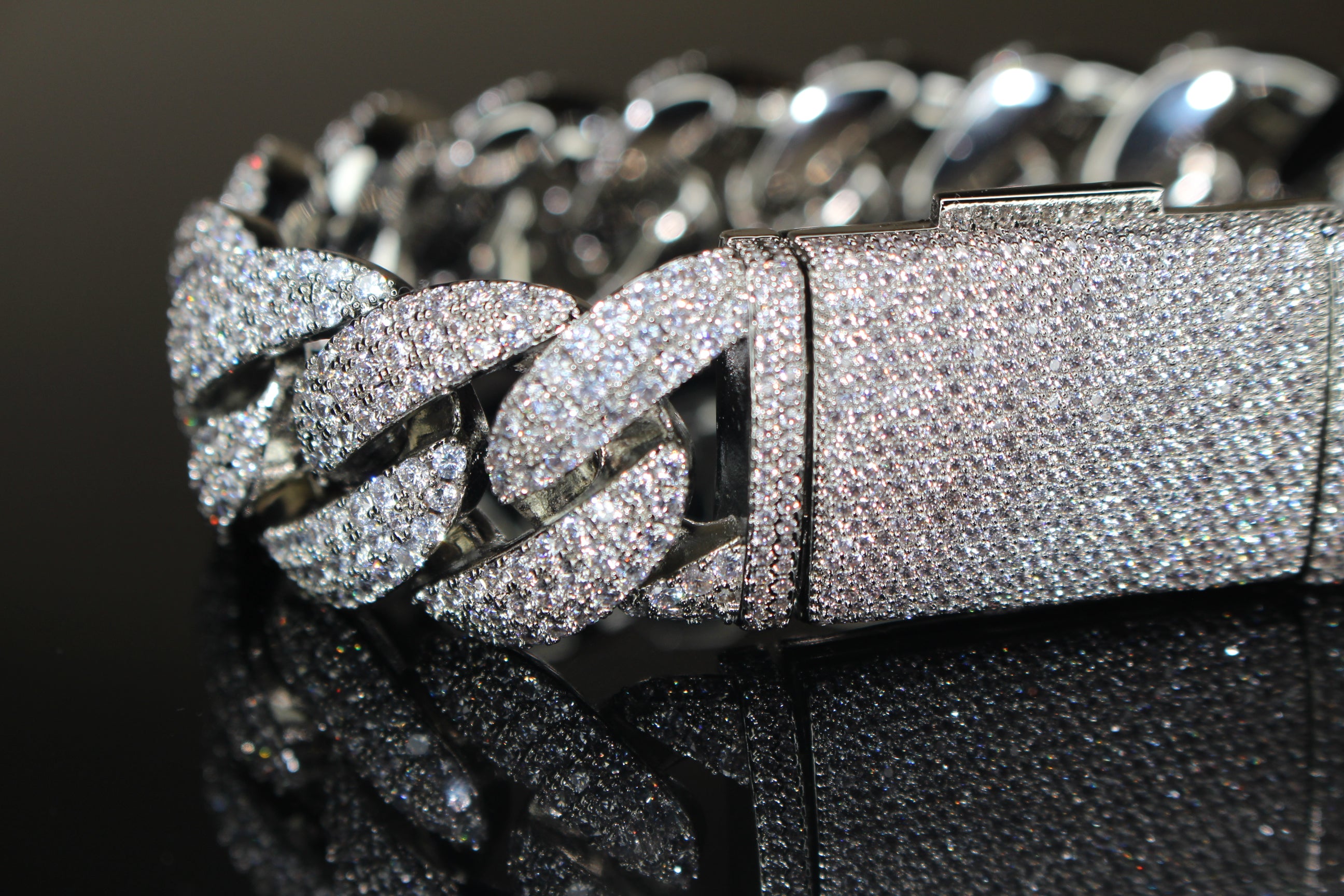 22mm XXL Cuban Miami 44.6ctw Lab Sim VVS1 Diamonds Bracelet