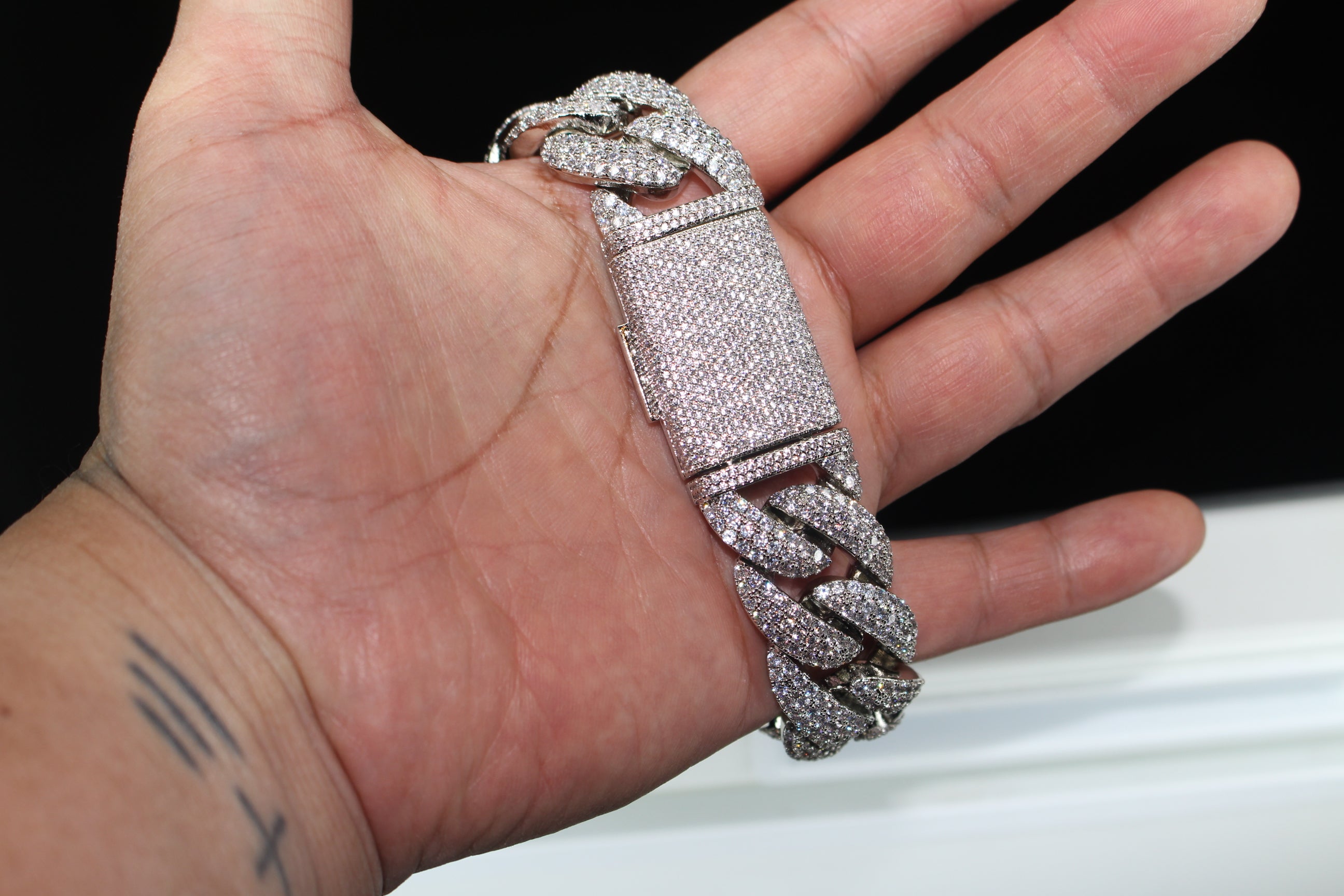22mm XXL Cuban Miami 44.6ctw Lab Sim VVS1 Diamonds Bracelet