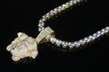 XL MEDUSA HEAD Pendant 8mm Tennis 196.2ct Lab Sim VVS1 Diamonds - GOLD