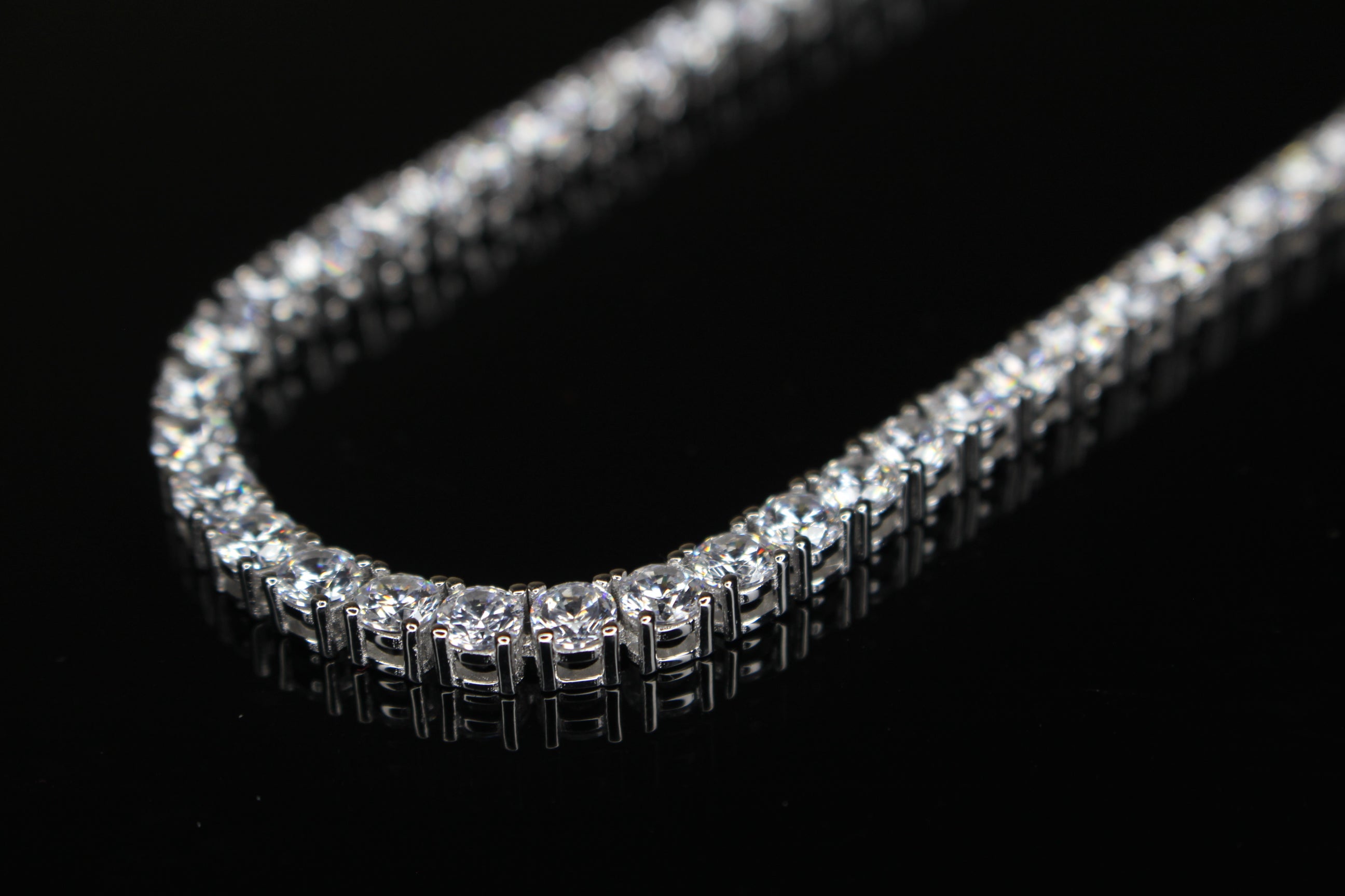 4mm Tennis Chain 70ct Lab Sim VVS1 Diamond Necklace - 925 STERLING SILVER