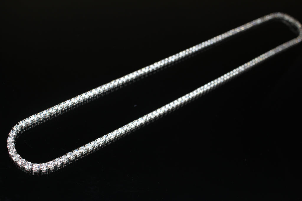 4mm Tennis Chain 70ct Lab Sim VVS1 Diamond Necklace - 925 STERLING SILVER