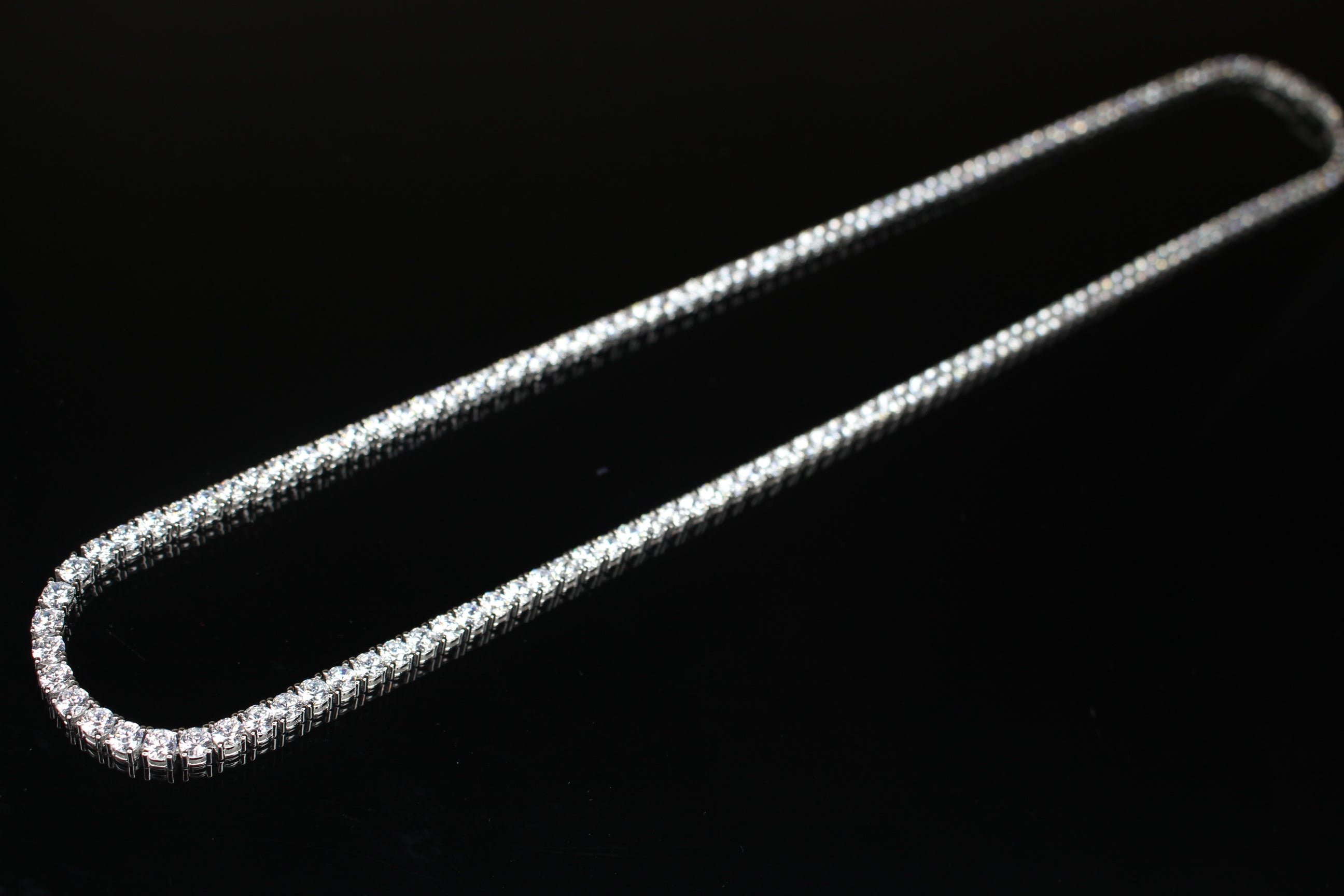 4mm Tennis Chain 70ct Lab Sim VVS1 Diamond Necklace - 925 STERLING SILVER