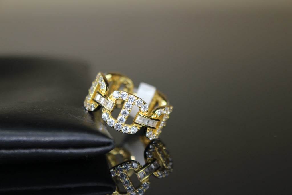 14k Gold Vermeil 3.6ct Lab Sim Diamond MARINER Ring