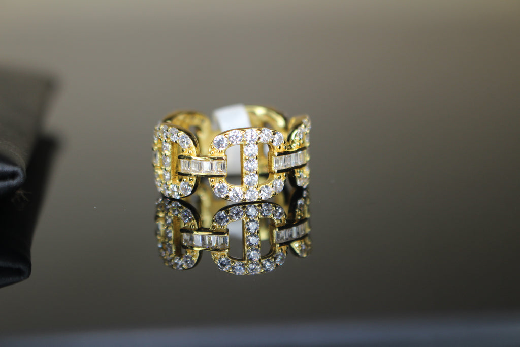 14k Gold Vermeil 3.6ct Lab Sim Diamond MARINER Ring