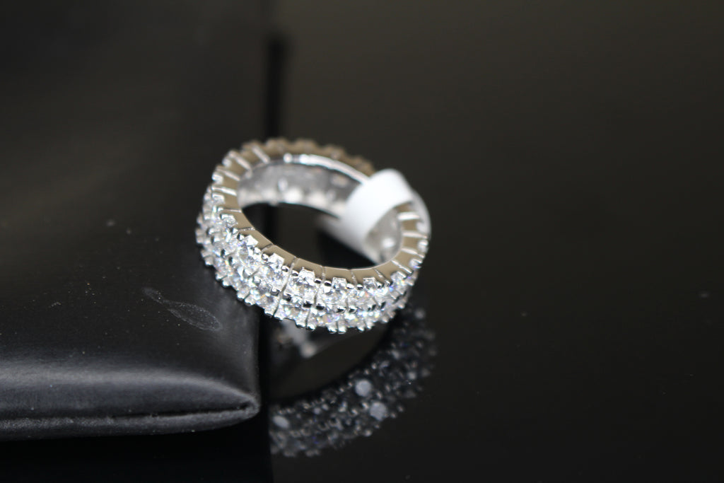 Men's TENNIS Statement Ring 8.6ct Lab Sim VVS1 Diamond 925 STERLING SILVER