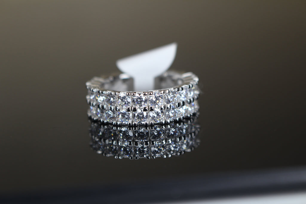 Men's TENNIS Statement Ring 8.6ct Lab Sim VVS1 Diamond 925 STERLING SILVER