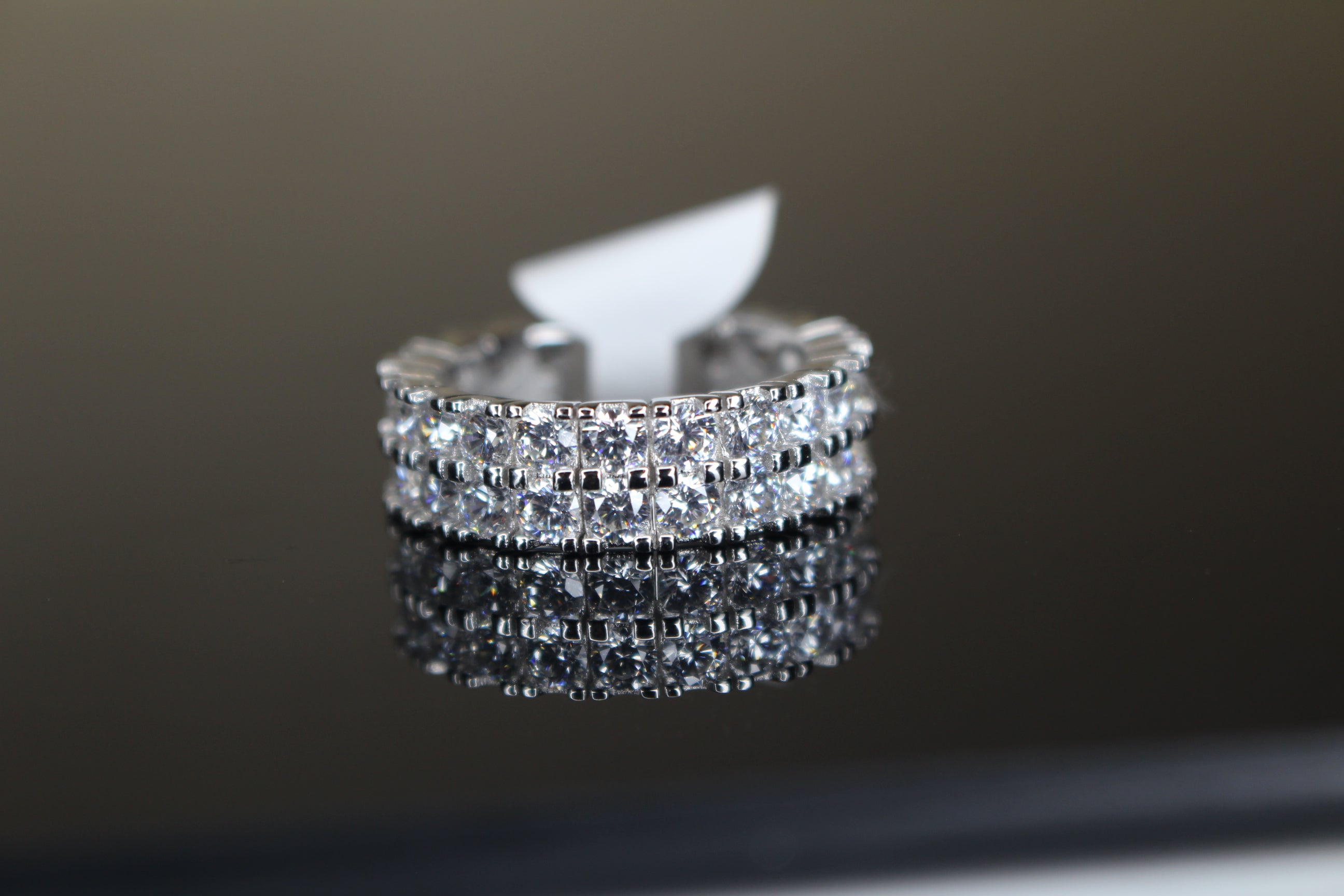 Men's TENNIS Statement Ring 8.6ct Lab Sim VVS1 Diamond 925 STERLING SILVER
