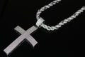 XL Cross Pendant 8mm Rope 75.8ct Lab Sim VVS1 Diamond Necklace