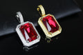 Ruby Red 5.2ct Lab Sim VVS1 Diamond Gemstone Sapphire Pendant