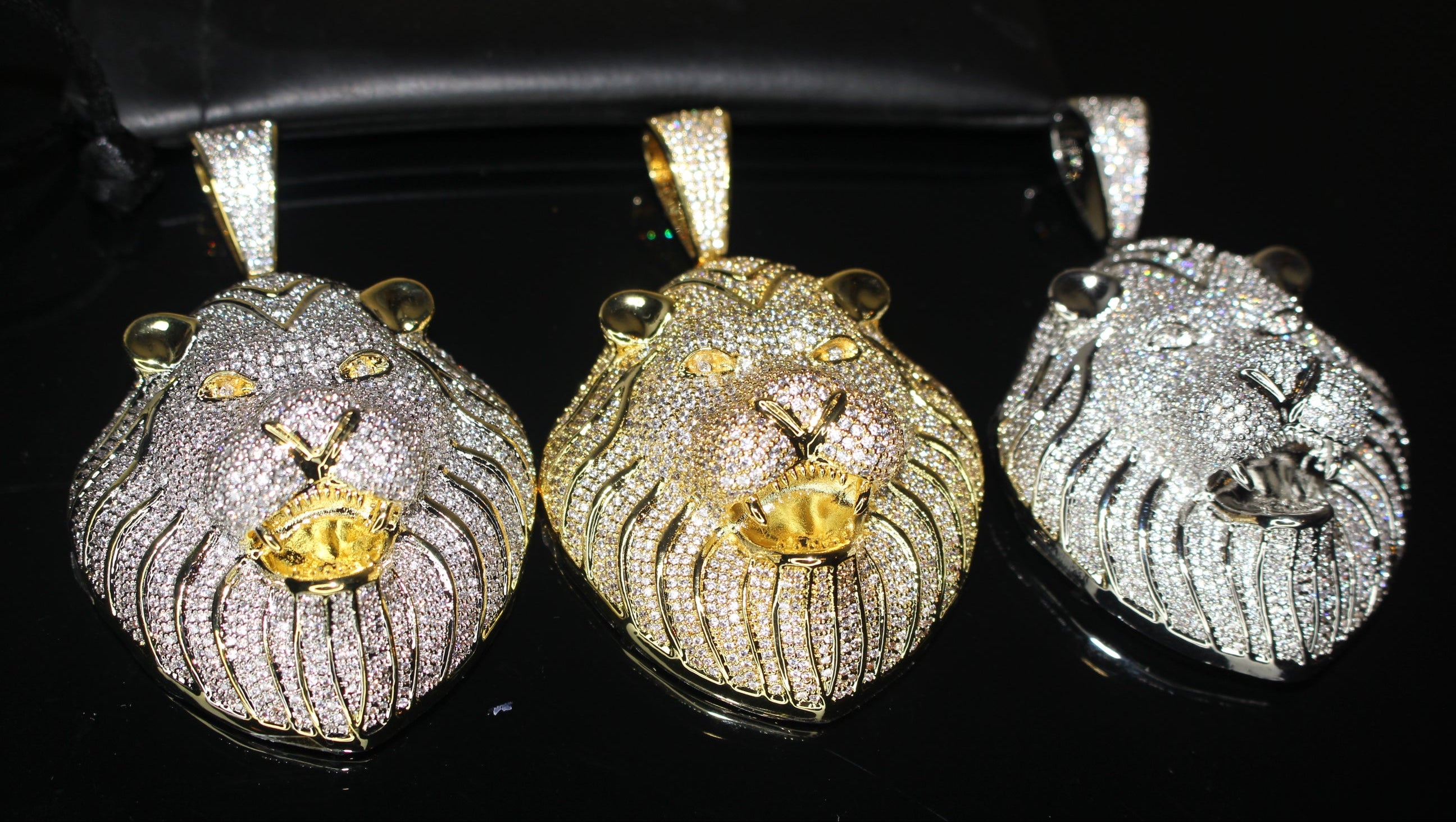 XL LION HEAD MASSIVE Pendant 12.5ct Lab Sim VVS1 Diamonds
