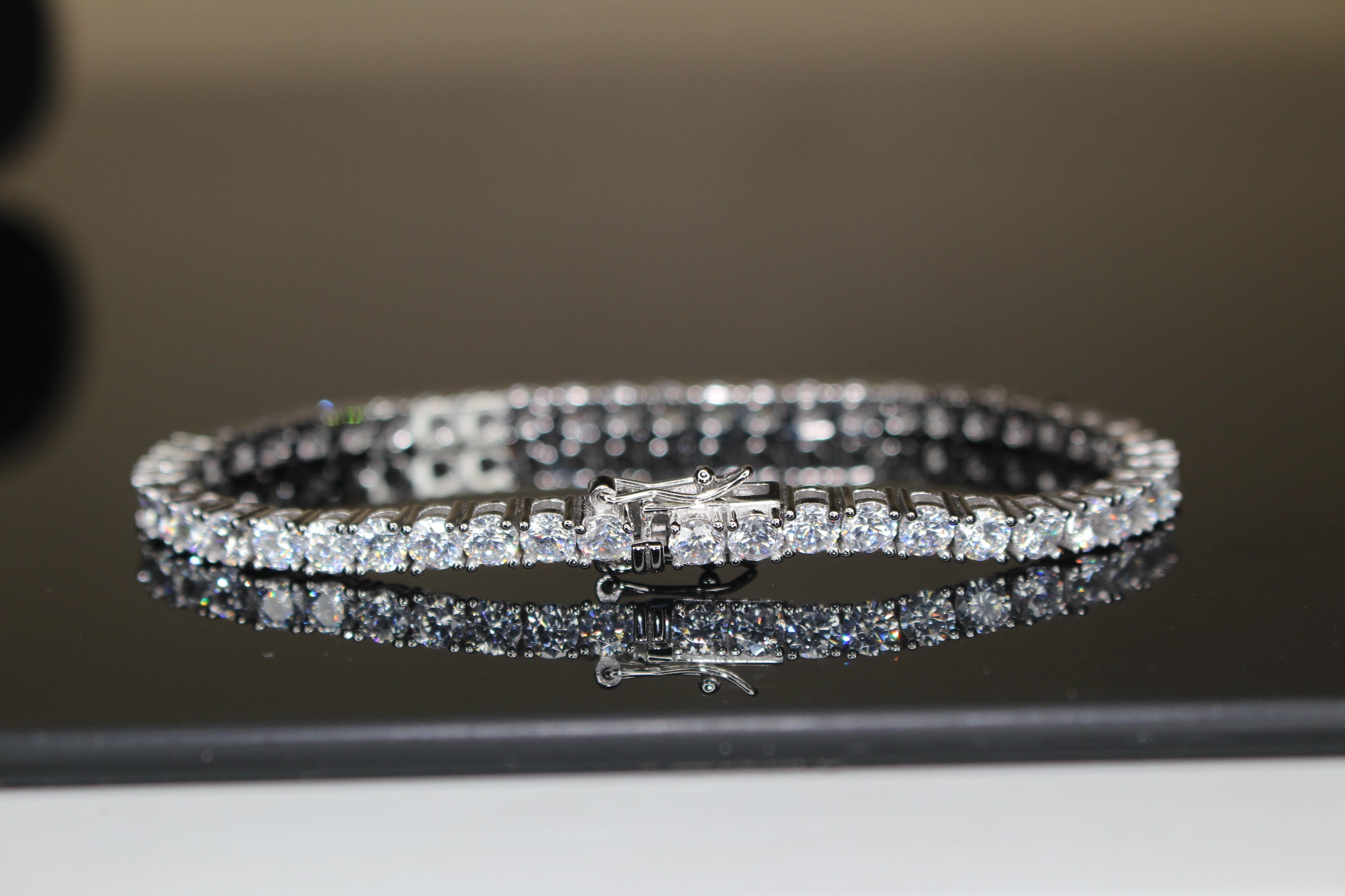 4mm Tennis 925 Sterling Silver Bracelet 14.6ct Lab Sim VVS1 Diamond