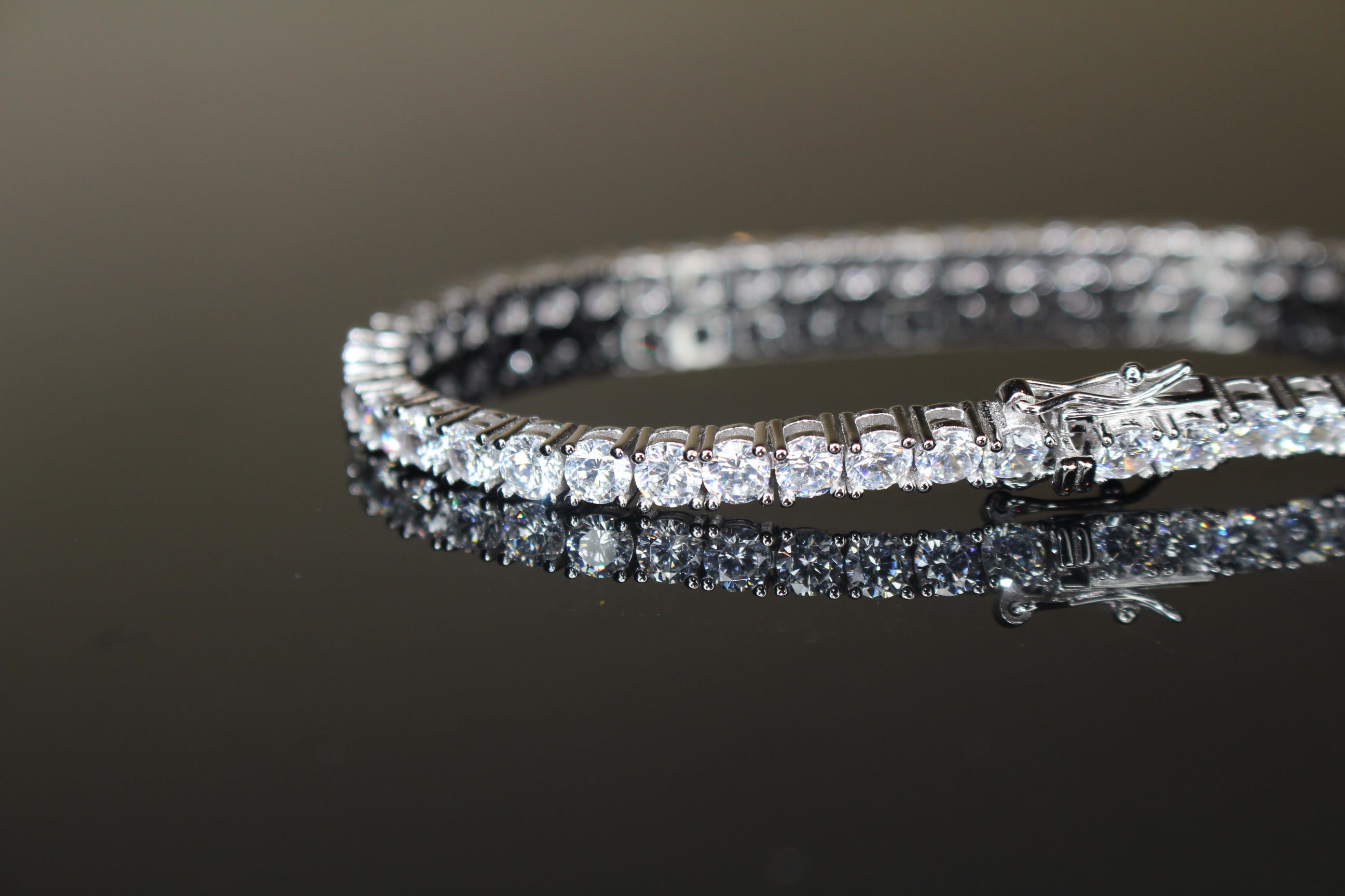 4mm Tennis 925 Sterling Silver Bracelet 14.6ct Lab Sim VVS1 Diamond