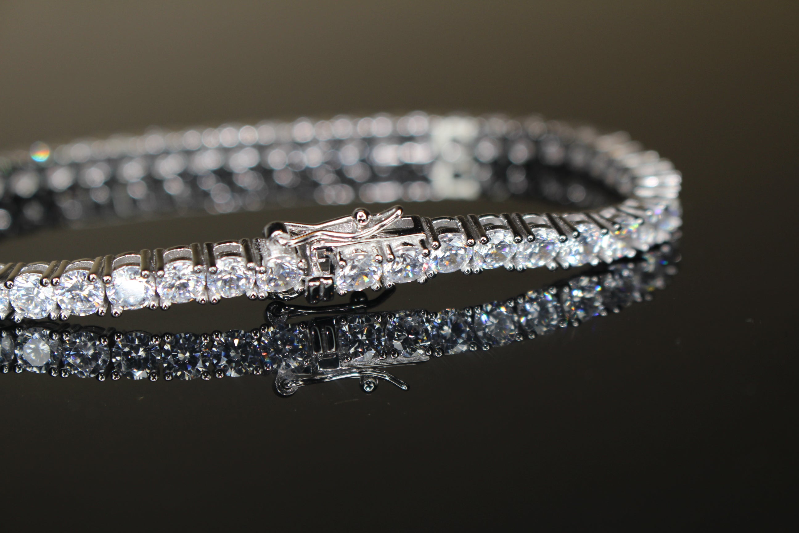 4mm Tennis 925 Sterling Silver Bracelet 14.6ct Lab Sim VVS1 Diamond